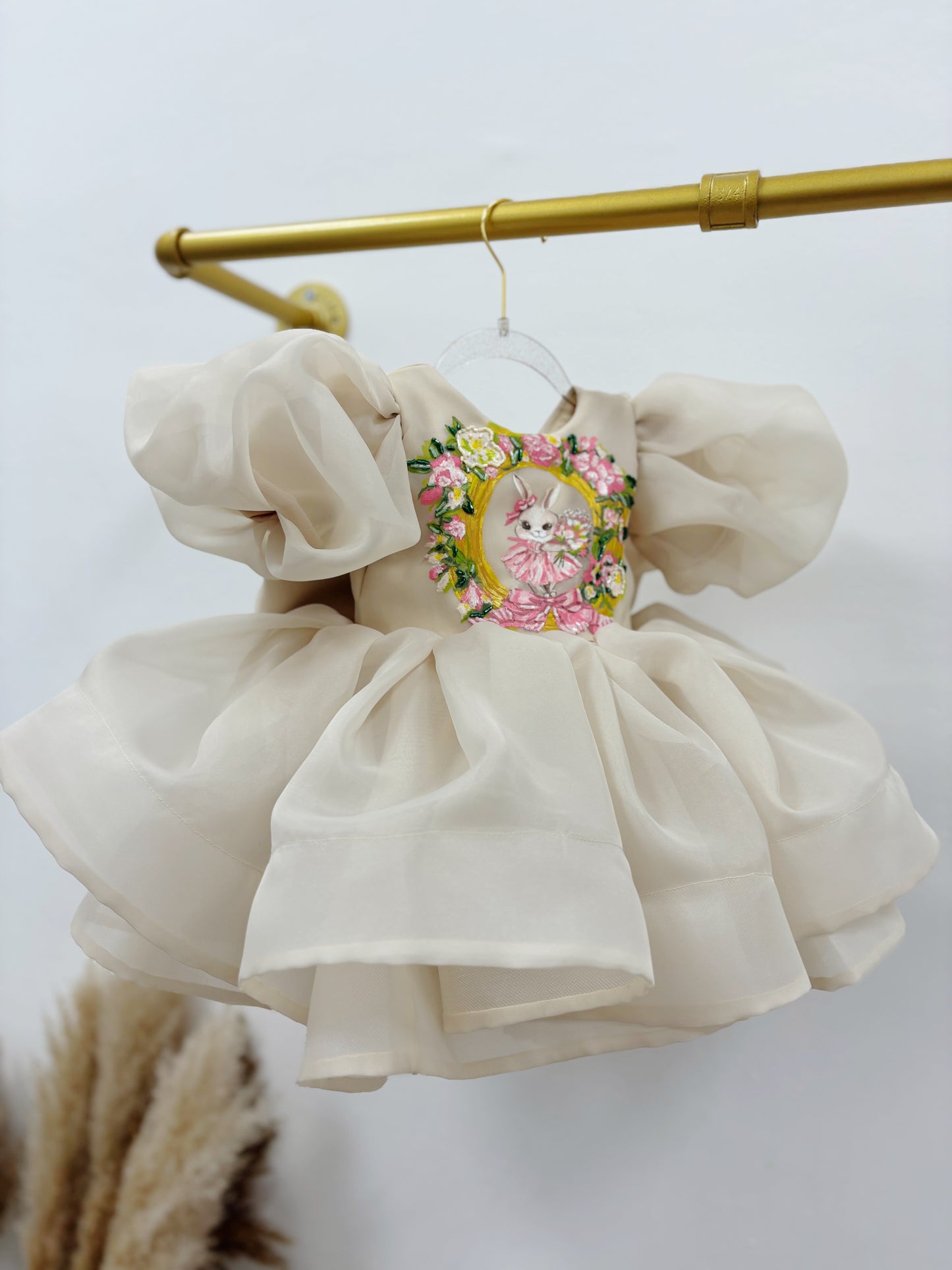 DANIELA Dress with hand-painted acrylic motif