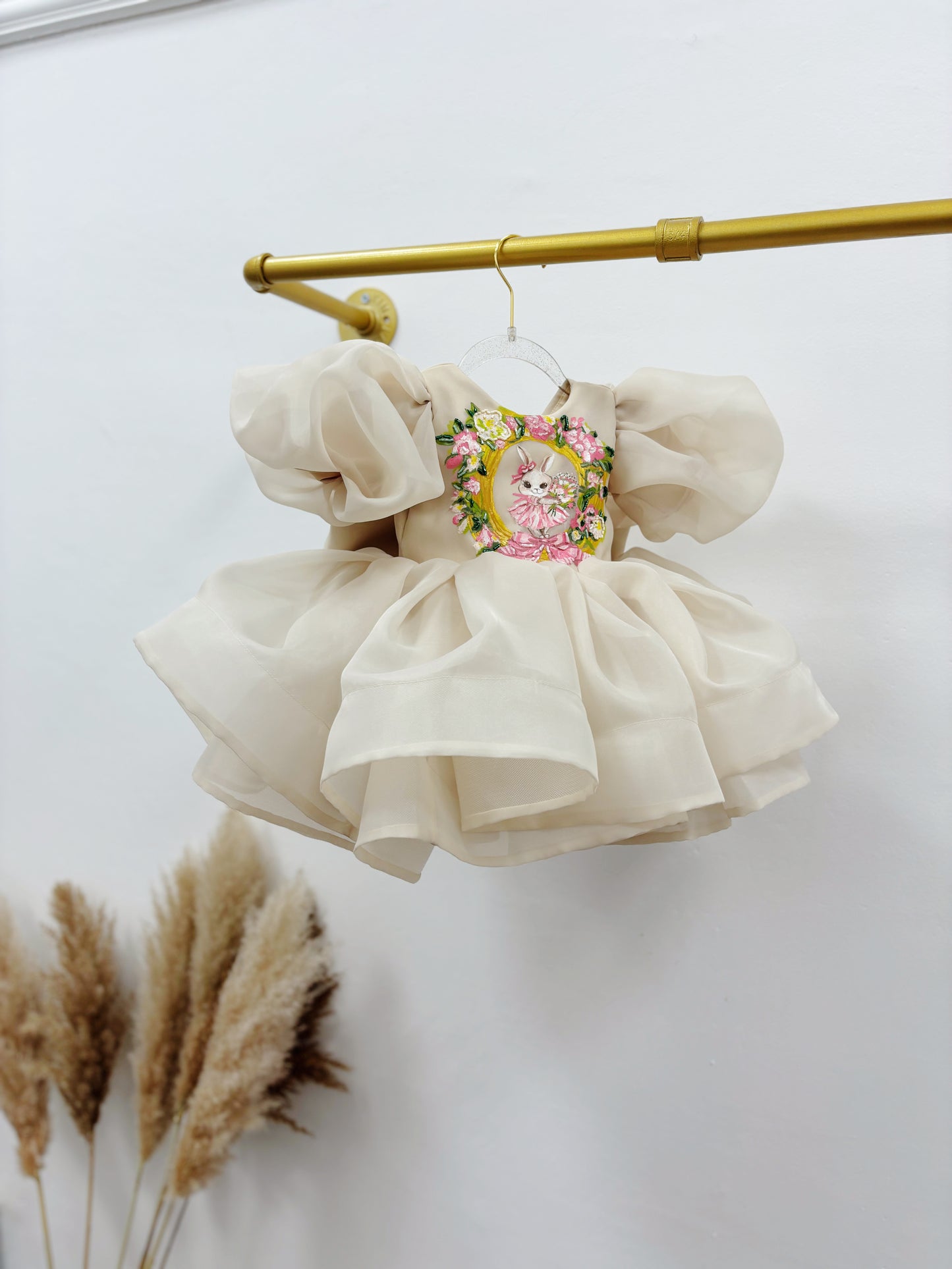 DANIELA Dress with hand-painted acrylic motif