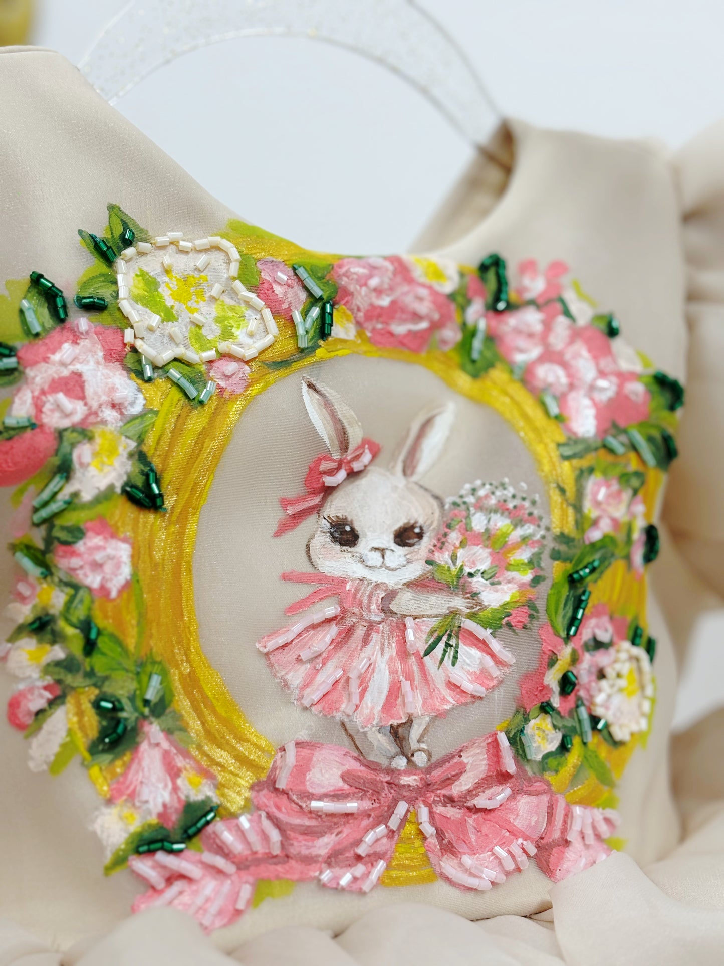 DANIELA Dress with hand-painted acrylic motif
